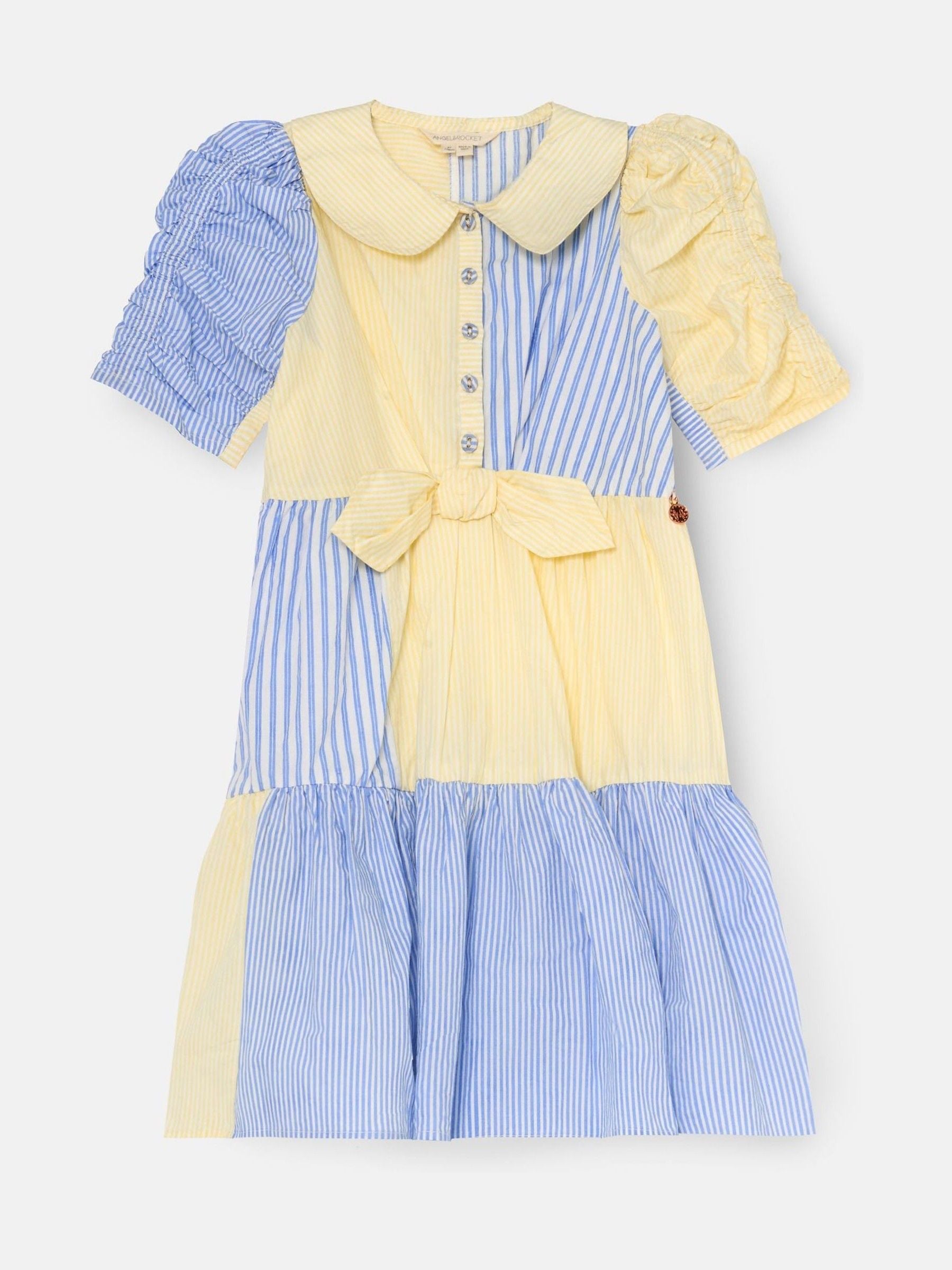 Angel & Rocket Blue Frankie Blue Mixed Stripe Shirt Dress image 6