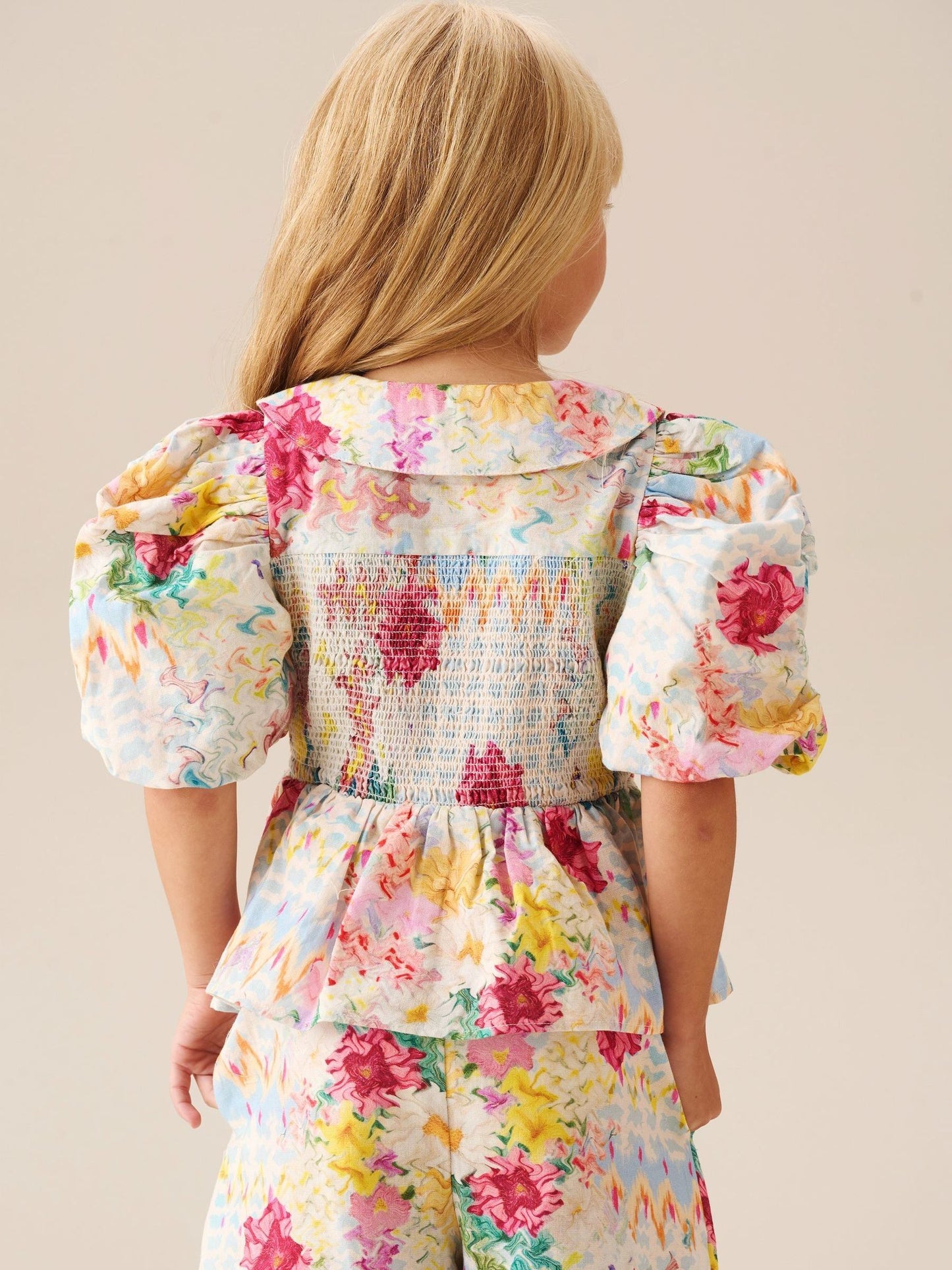 Dsiney Kidz - Angel & Rocket Cream Orla Multi Peter Pan Collar Shirred Blouse image 3