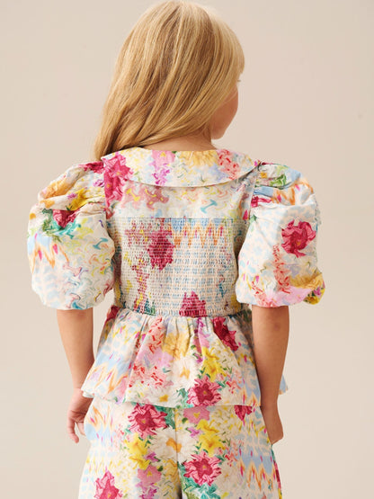 Dsiney Kidz - Angel & Rocket Cream Orla Multi Peter Pan Collar Shirred Blouse image 3