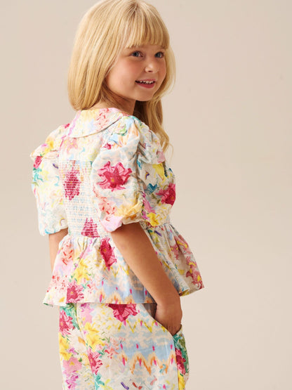 Dsiney Kidz - Angel & Rocket Cream Orla Multi Peter Pan Collar Shirred Blouse image 4