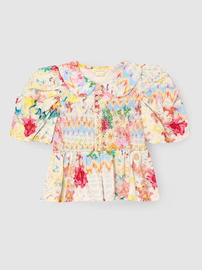 Dsiney Kidz - Angel & Rocket Cream Orla Multi Peter Pan Collar Shirred Blouse image 6