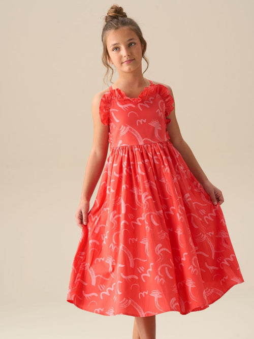 Dsiney Kidz - Angel & Rocket Red Evie Print Frill Swing Dress image 1