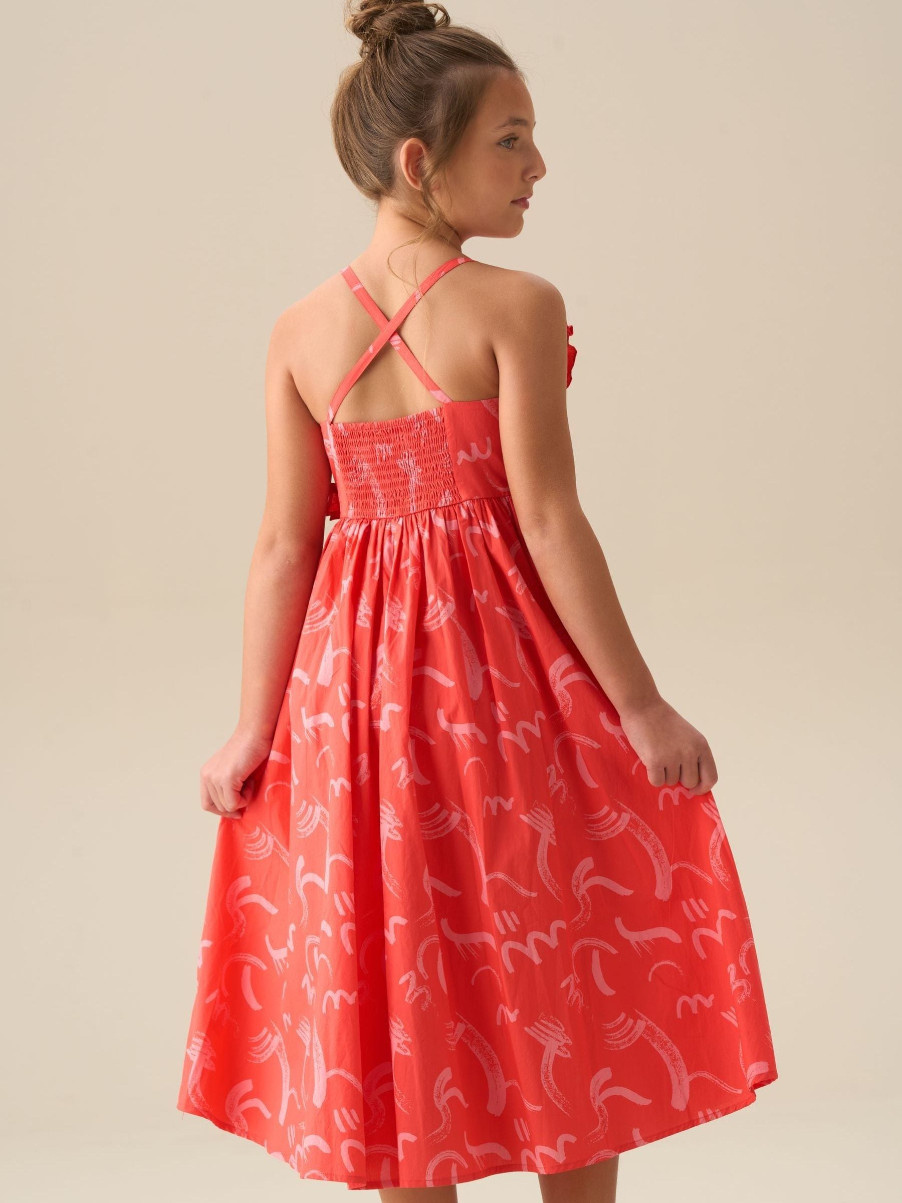 Angel & Rocket Red Evie Print Frill Swing Dress image 3