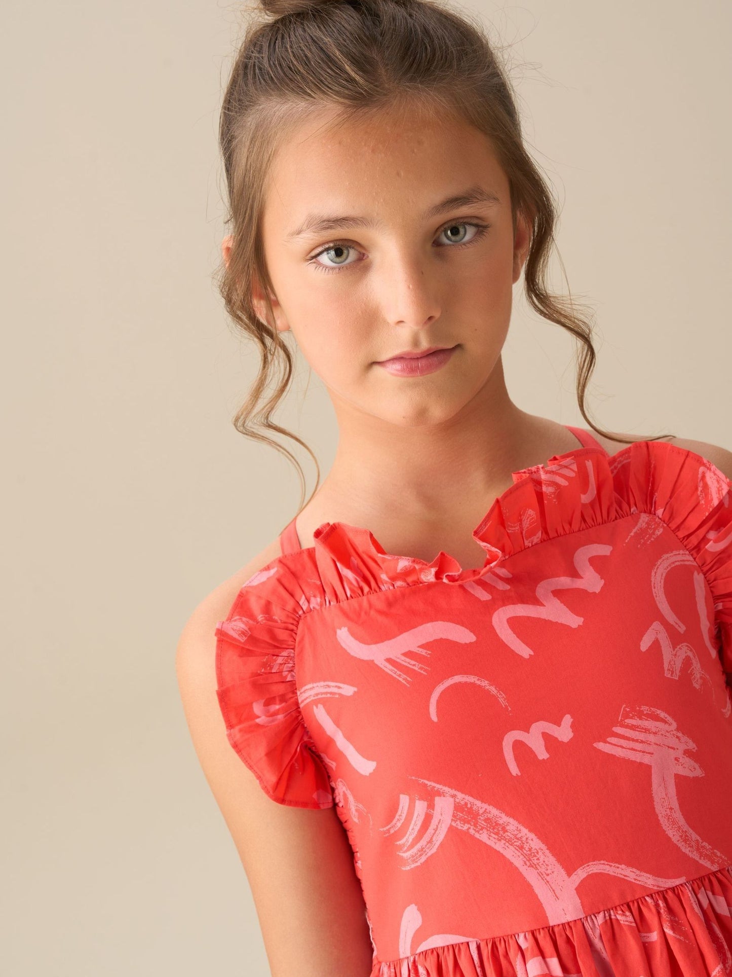 Angel & Rocket Red Evie Print Frill Swing Dress image 4