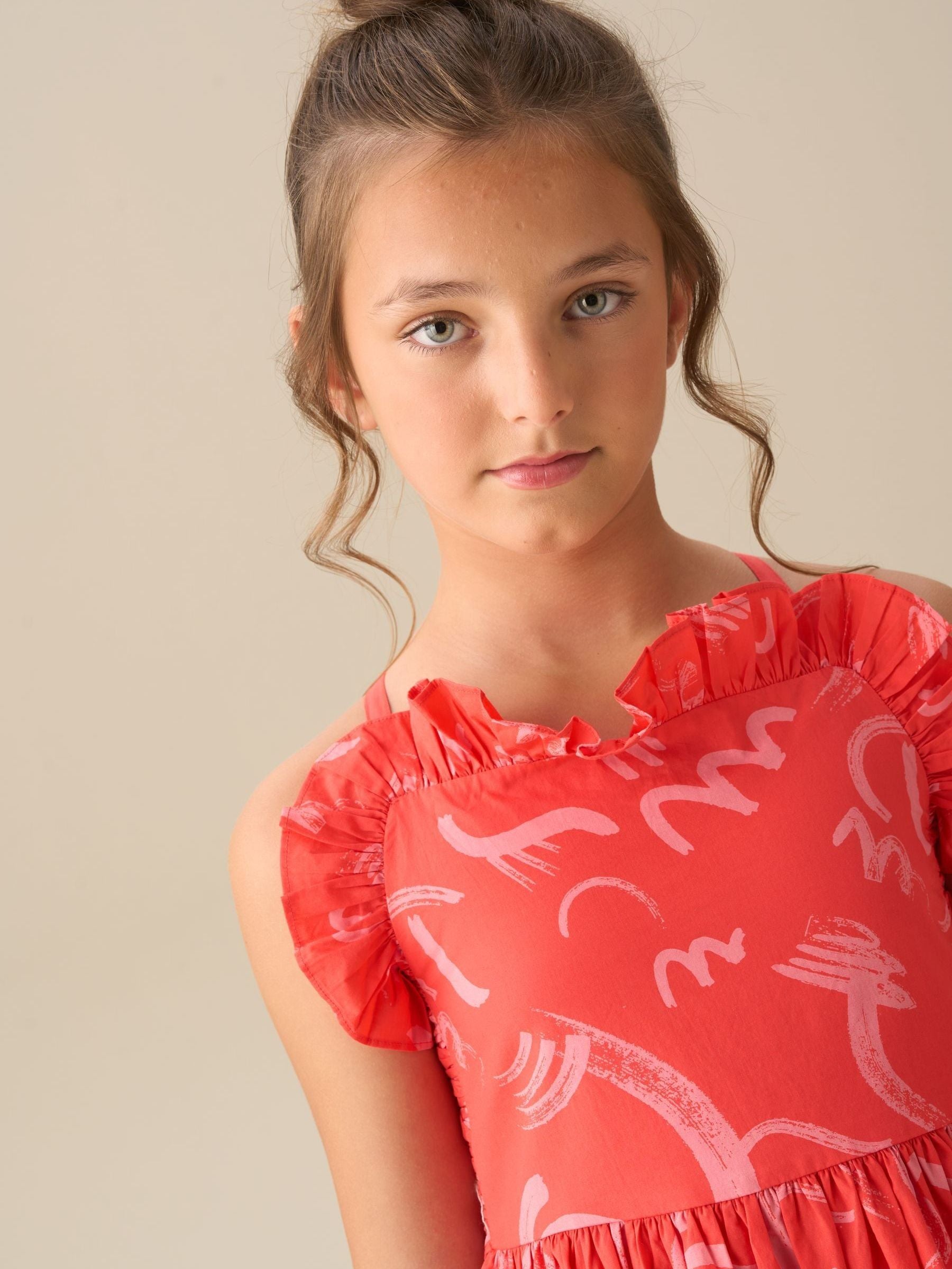 Angel & Rocket Red Evie Print Frill Swing Dress image 4