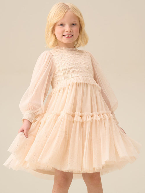 Dsiney Kidz - Angel & Rocket White Willow Ivory Balloon Sleeve Boho Dress image 1