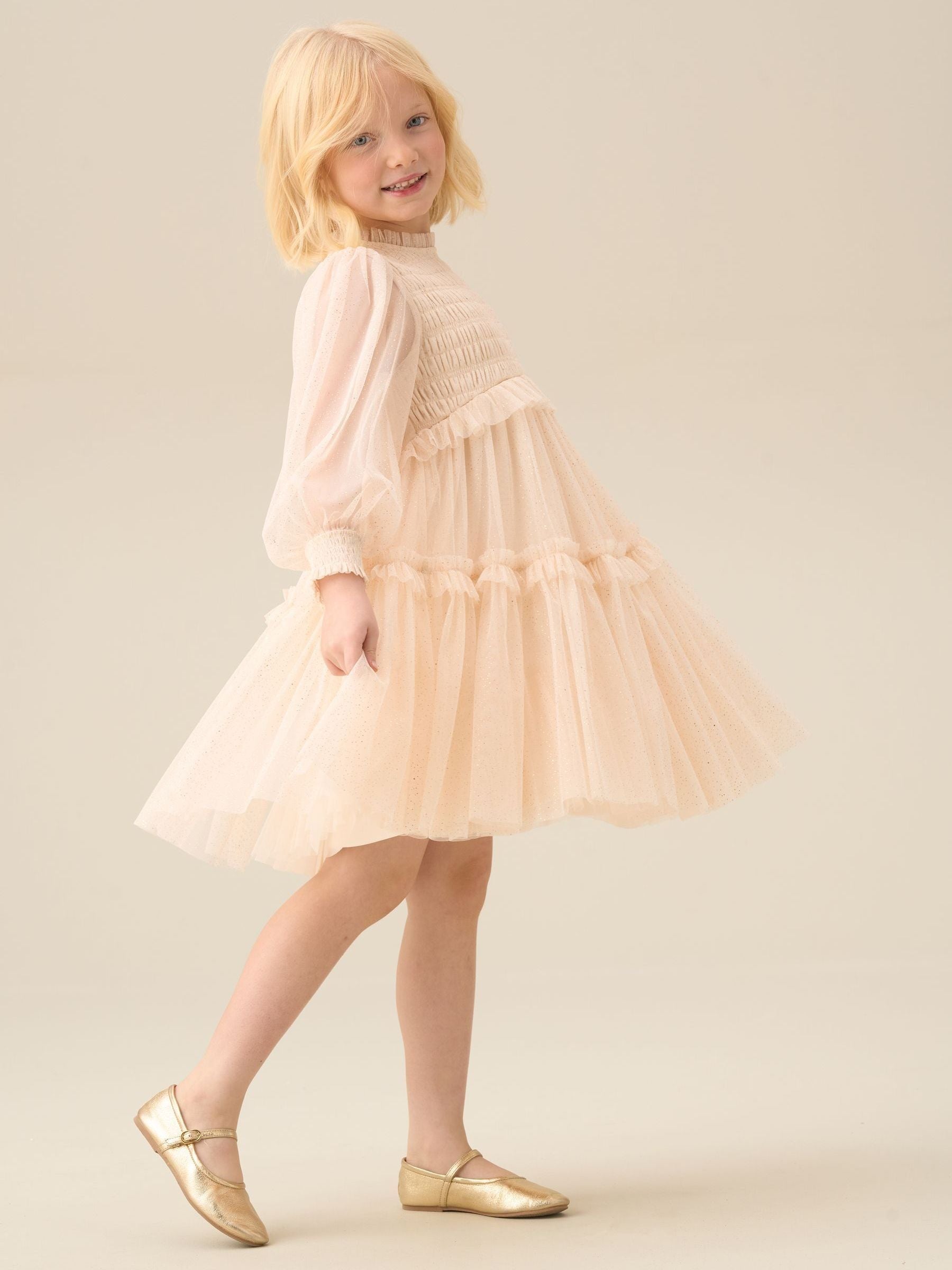 Angel & Rocket White Willow Ivory Balloon Sleeve Boho Dress image 4