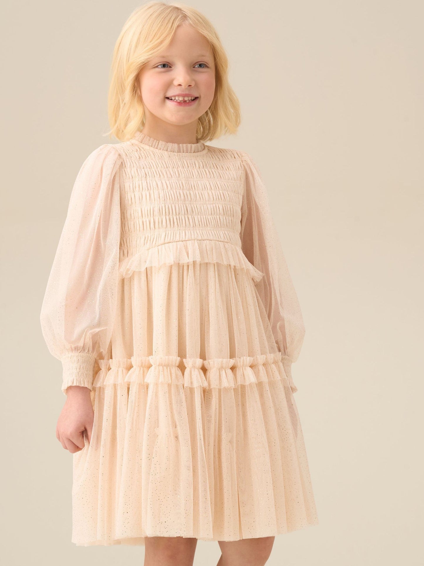Angel & Rocket White Willow Ivory Balloon Sleeve Boho Dress image 5