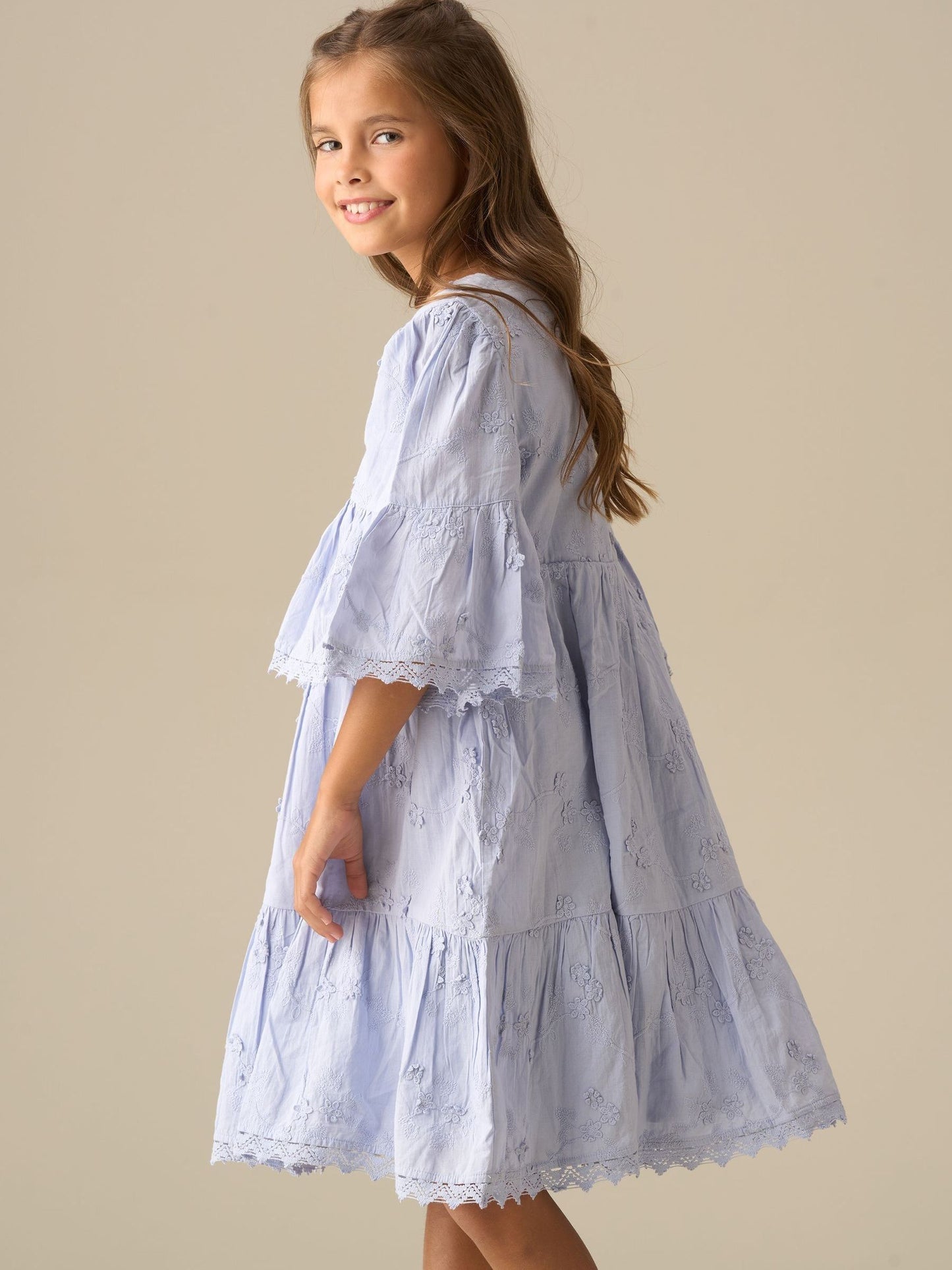 Angel & Rocket Blue Natalia Blue 3D Flower Dress image 5