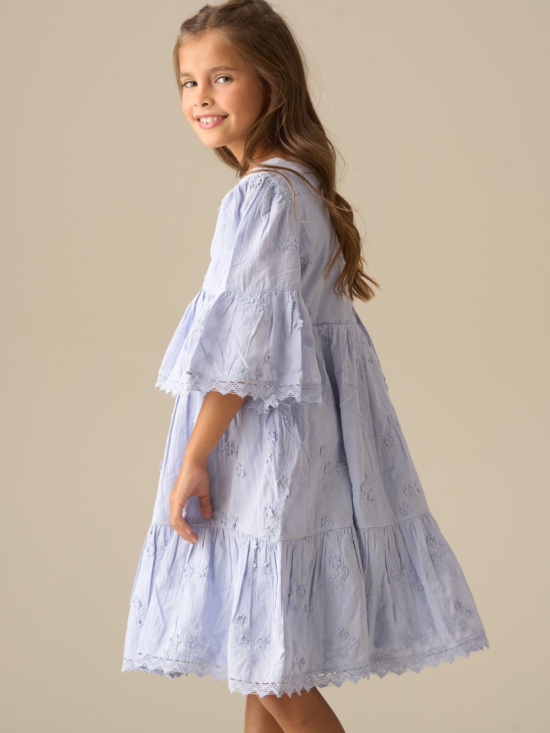 Angel & Rocket Blue Natalia Blue 3D Flower Dress image 5