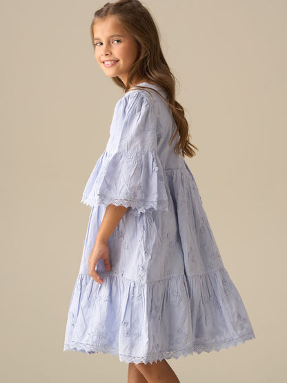 Angel & Rocket Blue Natalia Blue 3D Flower Dress image 5