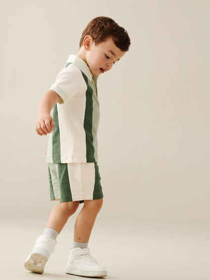 Angel & Rocket Green Jerry Colour Block Top & Shorts Set image 4
