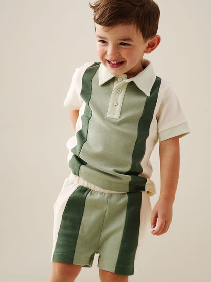 Angel & Rocket Green Jerry Colour Block Top & Shorts Set image 5