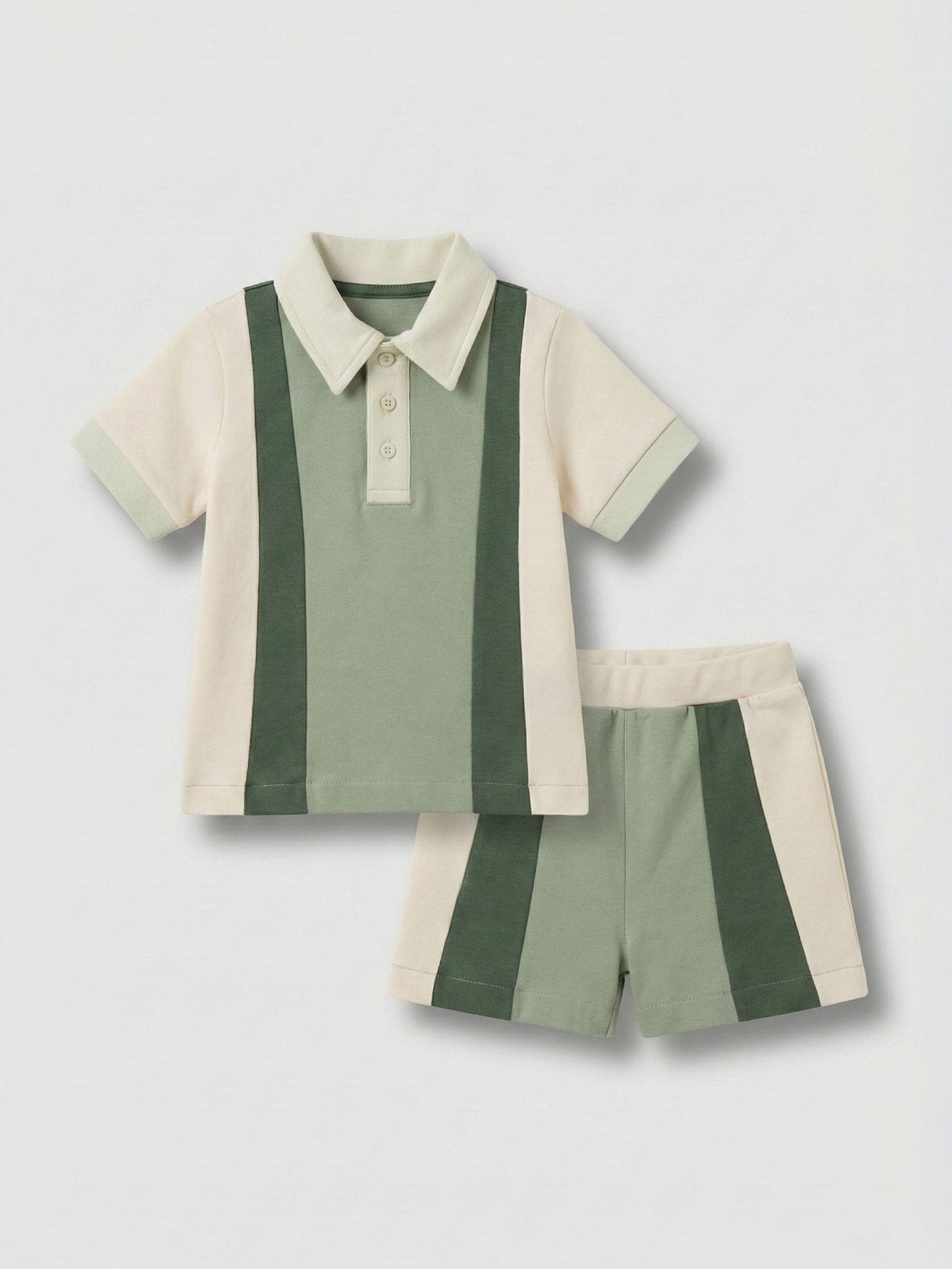 Angel & Rocket Green Jerry Colour Block Top & Shorts Set image 6