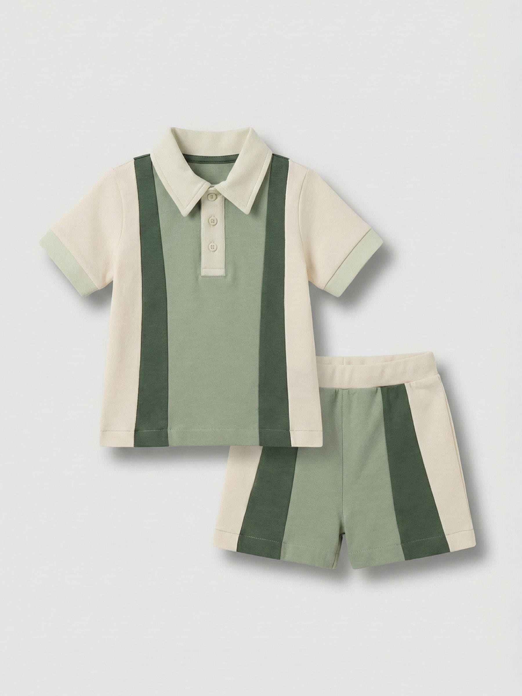 Angel & Rocket Green Jerry Colour Block Top & Shorts Set image 6