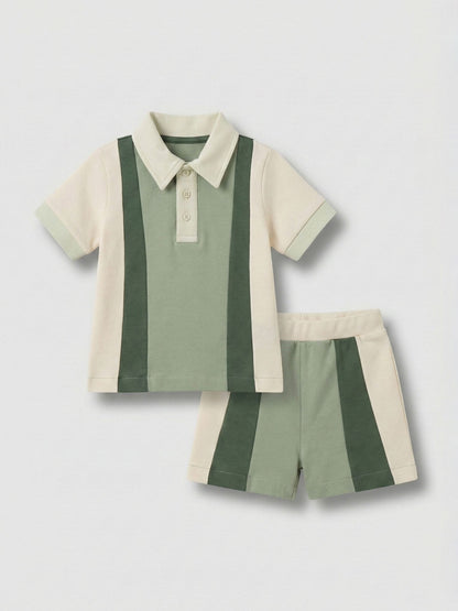 Angel & Rocket Green Jerry Colour Block Top & Shorts Set image 6