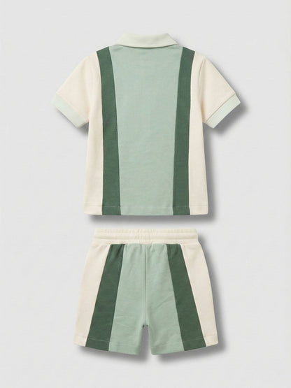 Angel & Rocket Green Jerry Colour Block Top & Shorts Set image 7