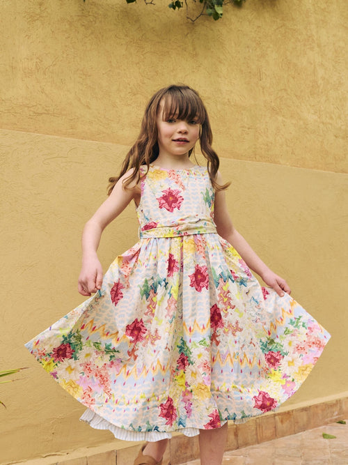 Dsiney Kidz - Angel & Rocket Cream Seren Print Stripe Sash Waist Dress image 1