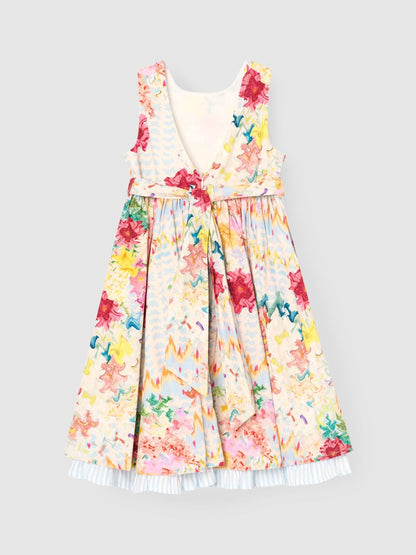 Angel & Rocket Cream Seren Print Stripe Sash Waist Dress image 10