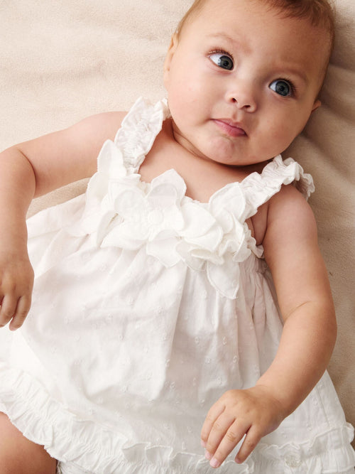 Angel & Rocket White Nyla 3D Daisy Swing & Bloomer Dress image 1