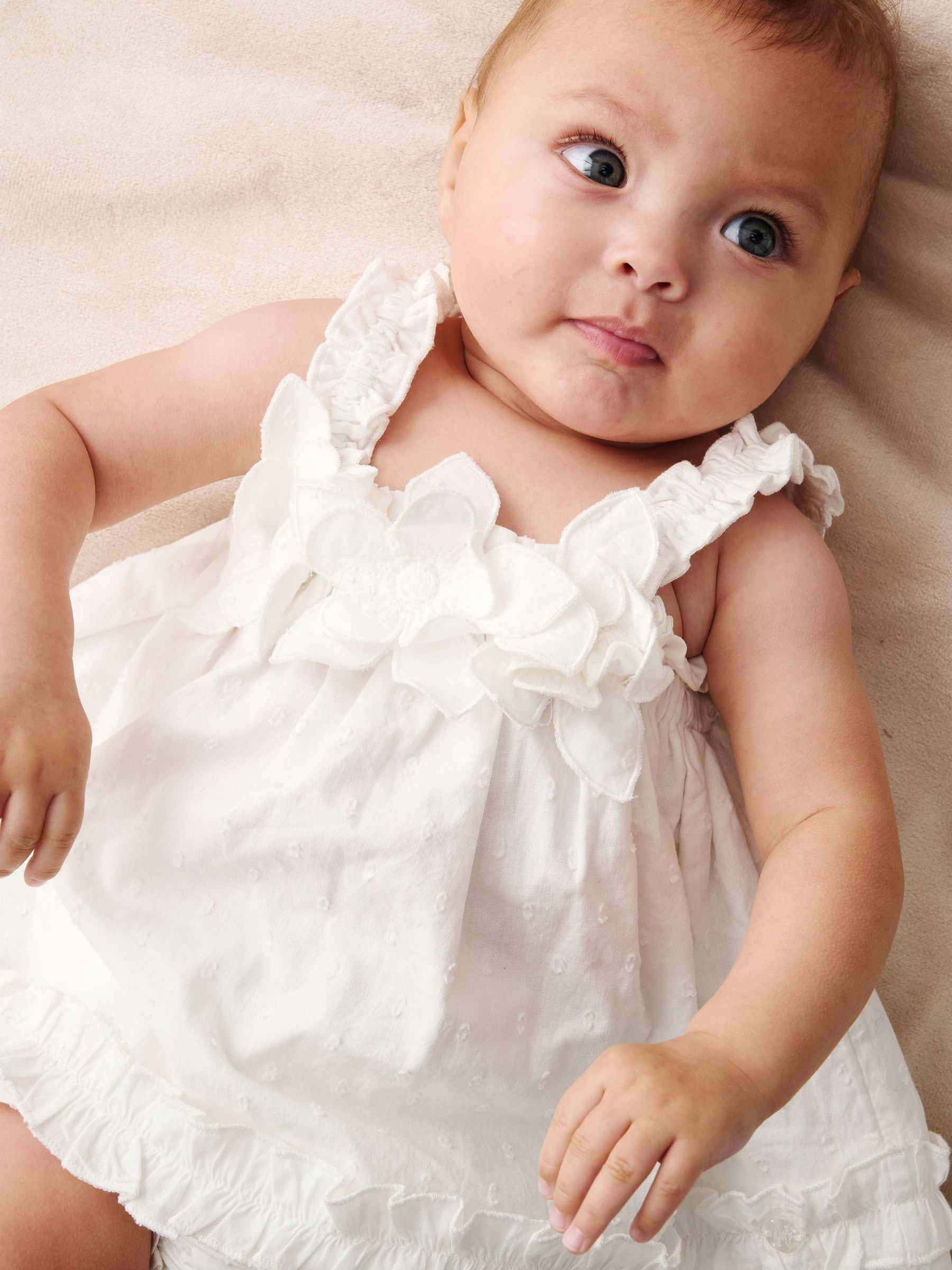 Angel & Rocket White Nyla 3D Daisy Swing  & Bloomer Dress image 1