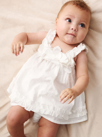 Angel & Rocket White Nyla 3D Daisy Swing  & Bloomer Dress image 4