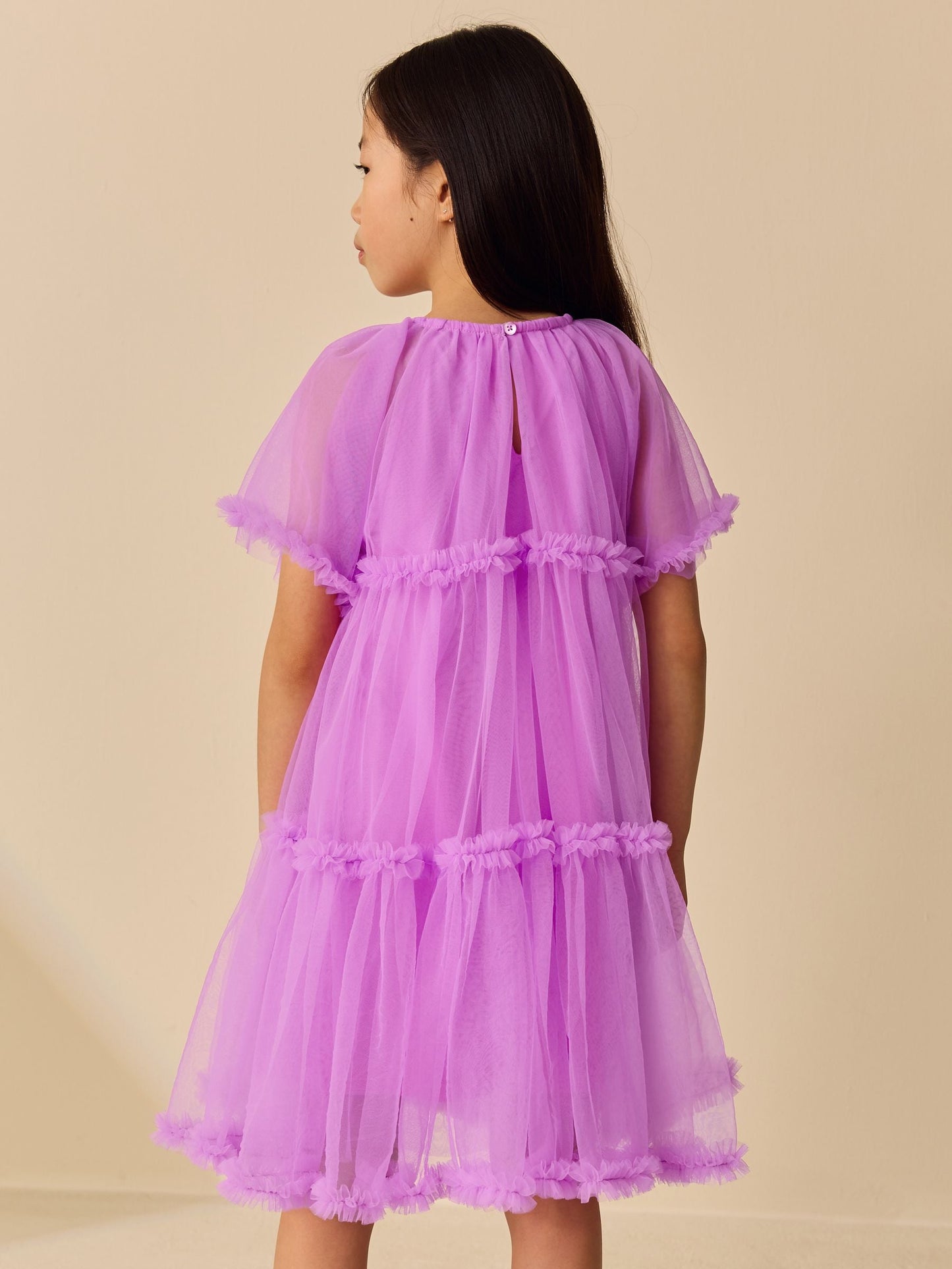 Purple Ruffle Tiered Party Dress (3-16yrs) image 3