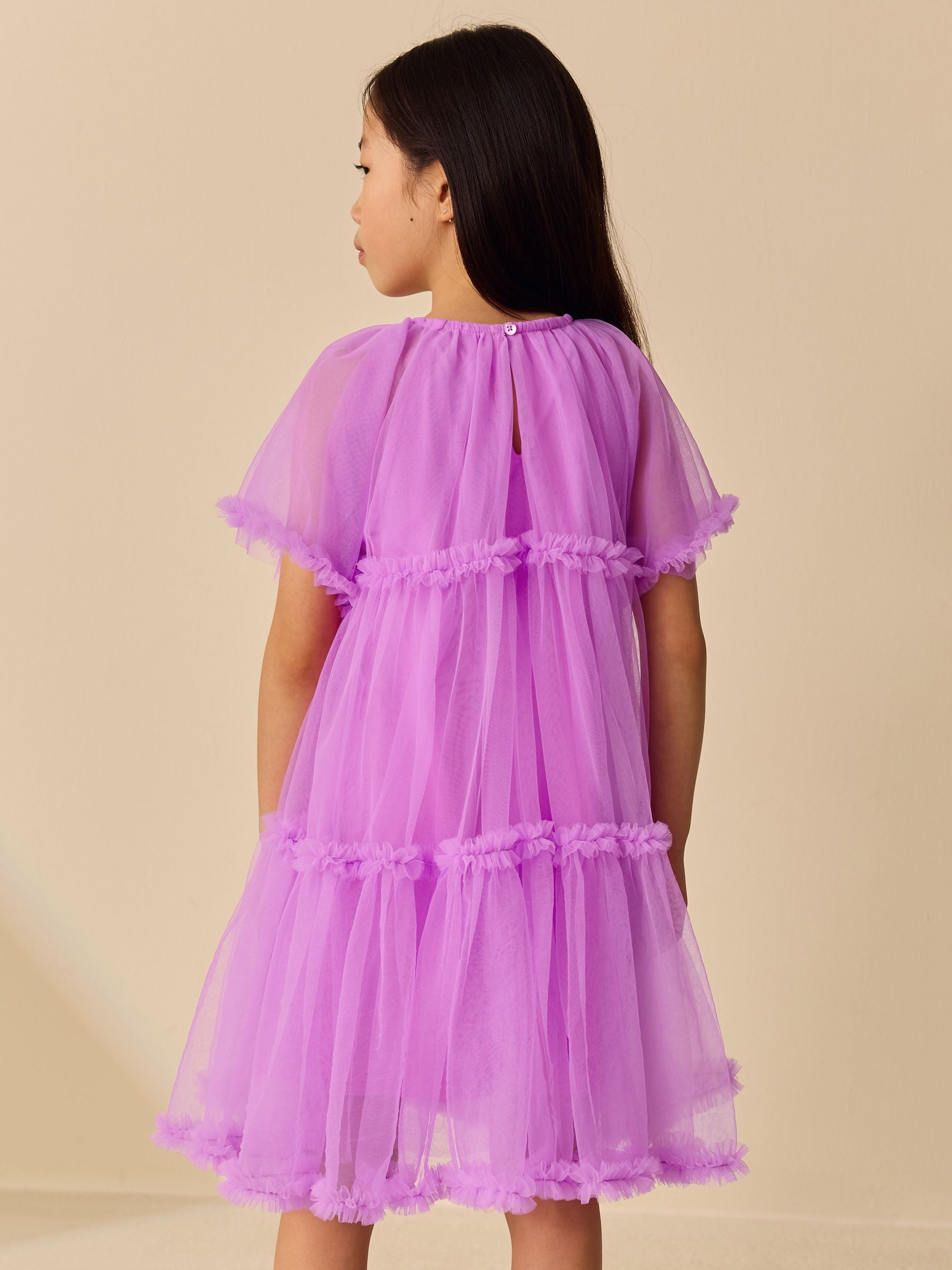 Purple Ruffle Tiered Party Dress (3-16yrs) image 3