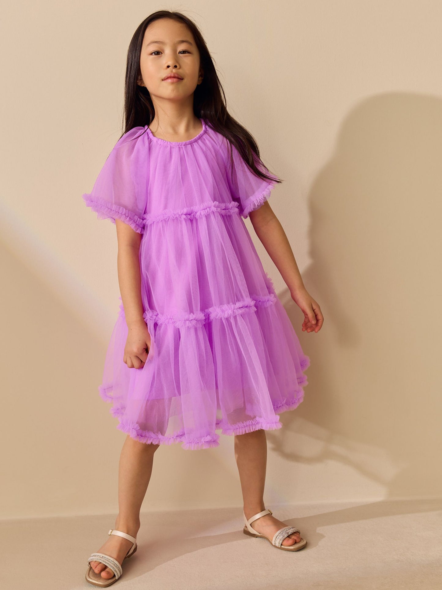Purple Ruffle Tiered Party Dress (3-16yrs) image 4