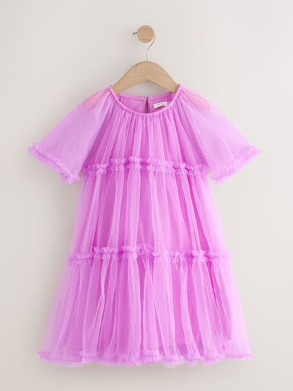 Purple Ruffle Tiered Party Dress (3-16yrs) image 5