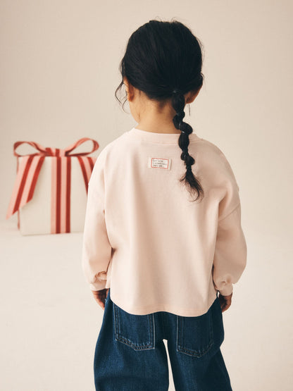Dsiney Kidz - Light Pink Chistmas Applique Long Sleeve Top (3mths-7yrs) image 3