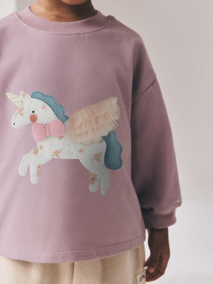 Light Pink Unicorn Long Sleeve T-Shirt (3mths-7yrs) - image 4