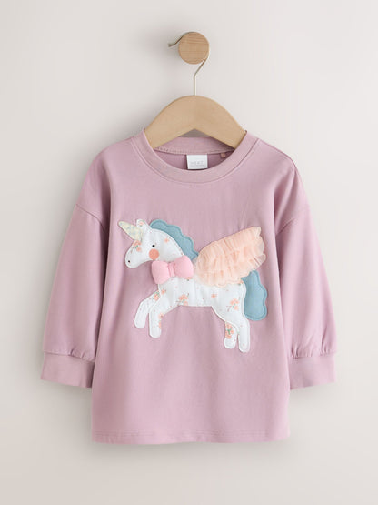 Light Pink Unicorn Long Sleeve T-Shirt (3mths-7yrs) - image 5