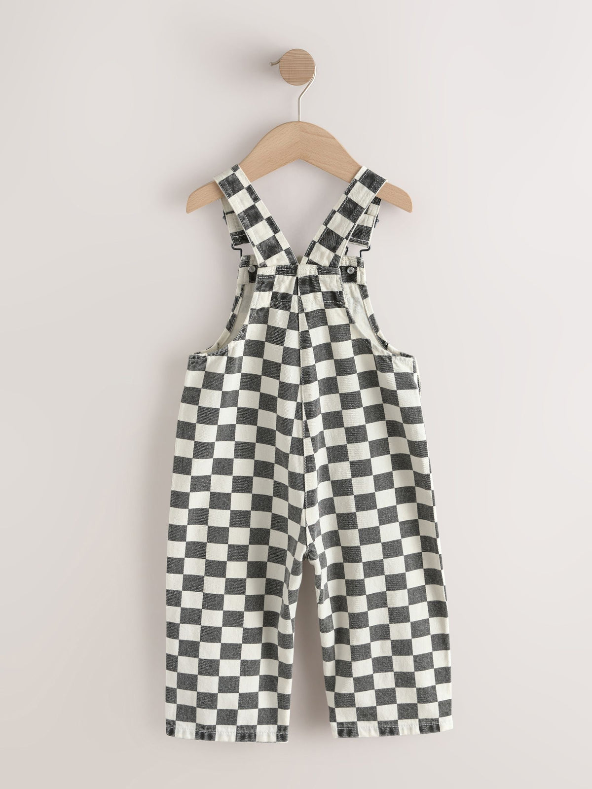Black/White Checkerboard Dungarees (3mths-7yrs) image 2