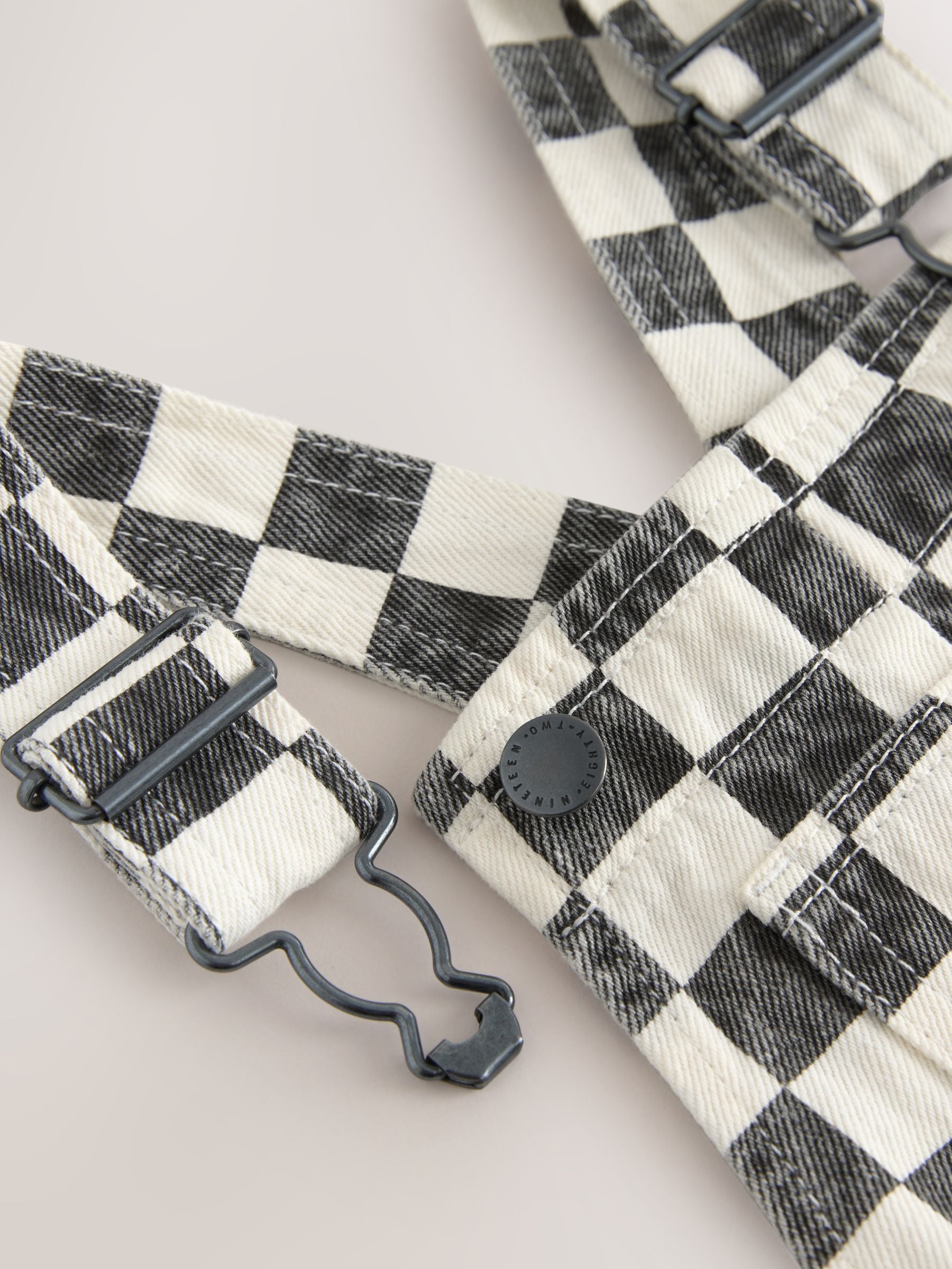 Black/White Checkerboard Dungarees (3mths-7yrs) image 4