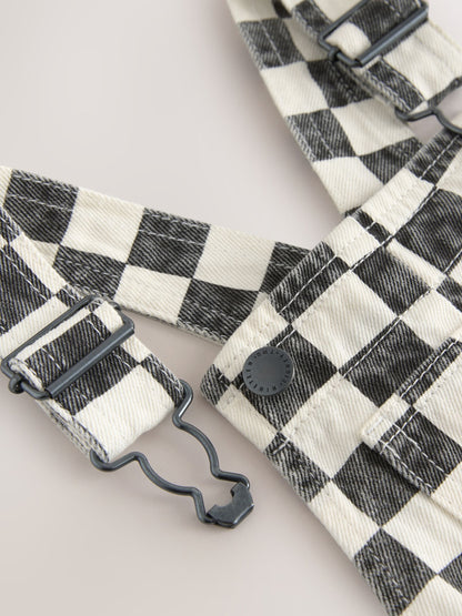 Black/White Checkerboard Dungarees (3mths-7yrs) image 4