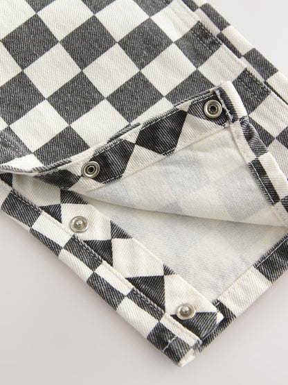 Black/White Checkerboard Dungarees (3mths-7yrs) image 5