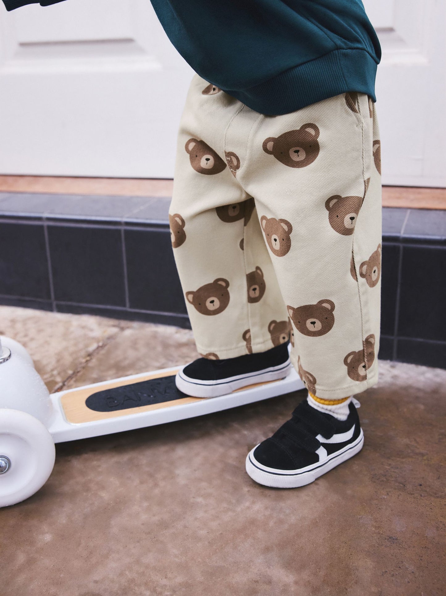 Dsiney Kidz - Ecru Cream Bear Pull On Wide Trousers (3mths-7yrs) image 1