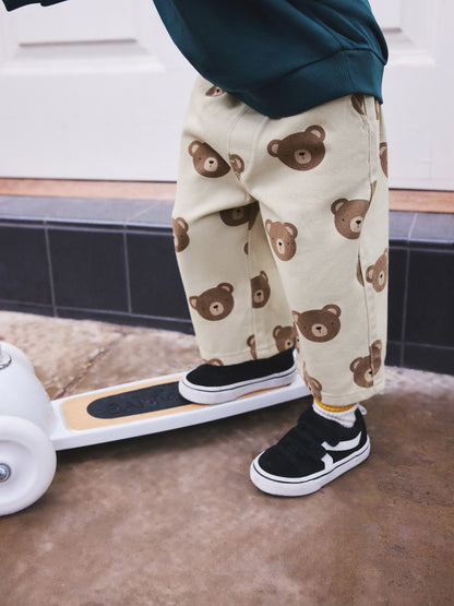 Dsiney Kidz - Ecru Cream Bear Pull On Wide Trousers (3mths-7yrs) image 1