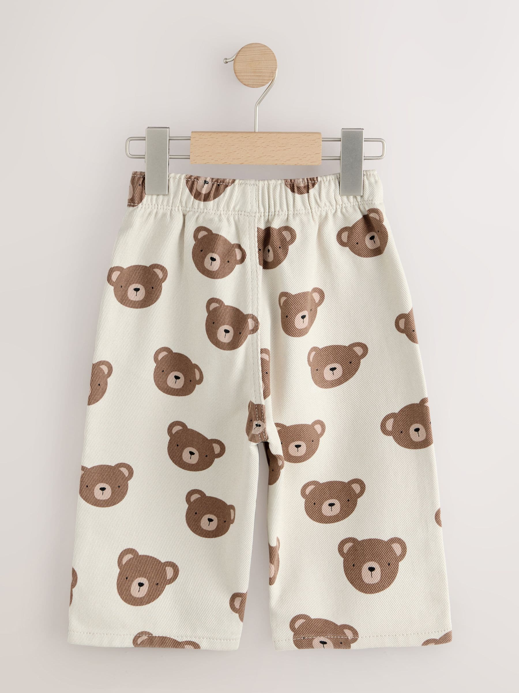 Dsiney Kidz - Ecru Cream Bear Pull On Wide Trousers (3mths-7yrs) image 5