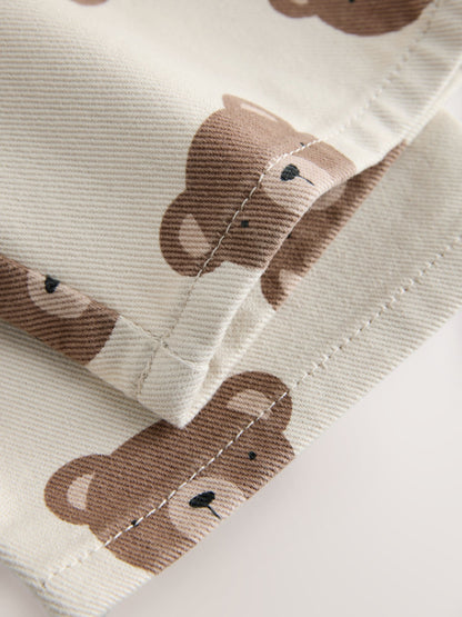 Dsiney Kidz - Ecru Cream Bear Pull On Wide Trousers (3mths-7yrs) image 7