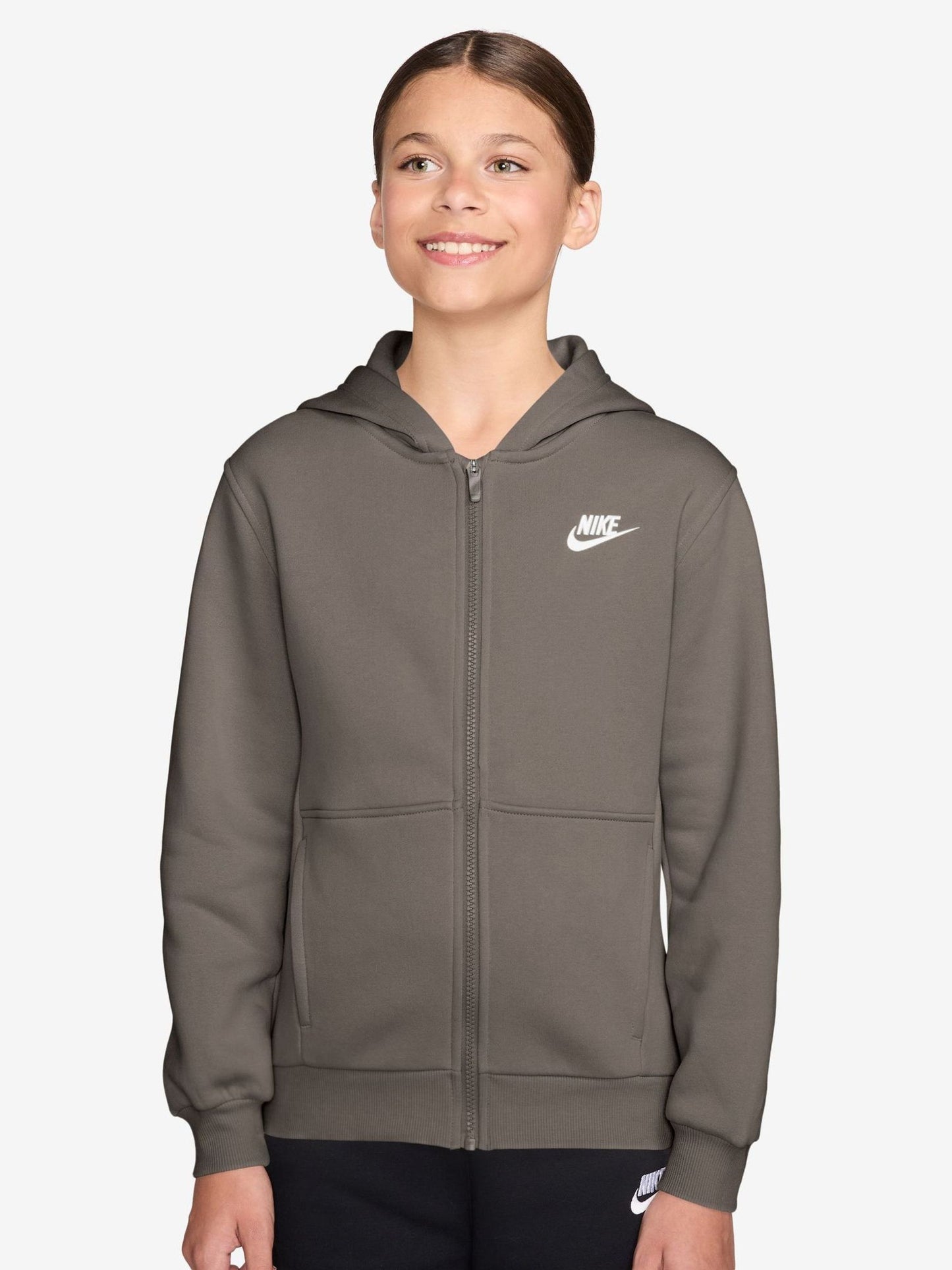 Dsiney Kidz - Nike Stone Grey Club Fleece Zip Through Hoodie image 1