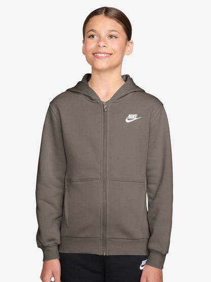 Dsiney Kidz - Nike Stone Grey Club Fleece Zip Through Hoodie image 1