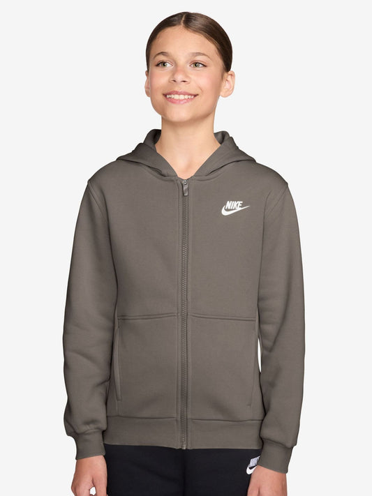 Dsiney Kidz - Nike Stone Grey Club Fleece Zip Through Hoodie image 1