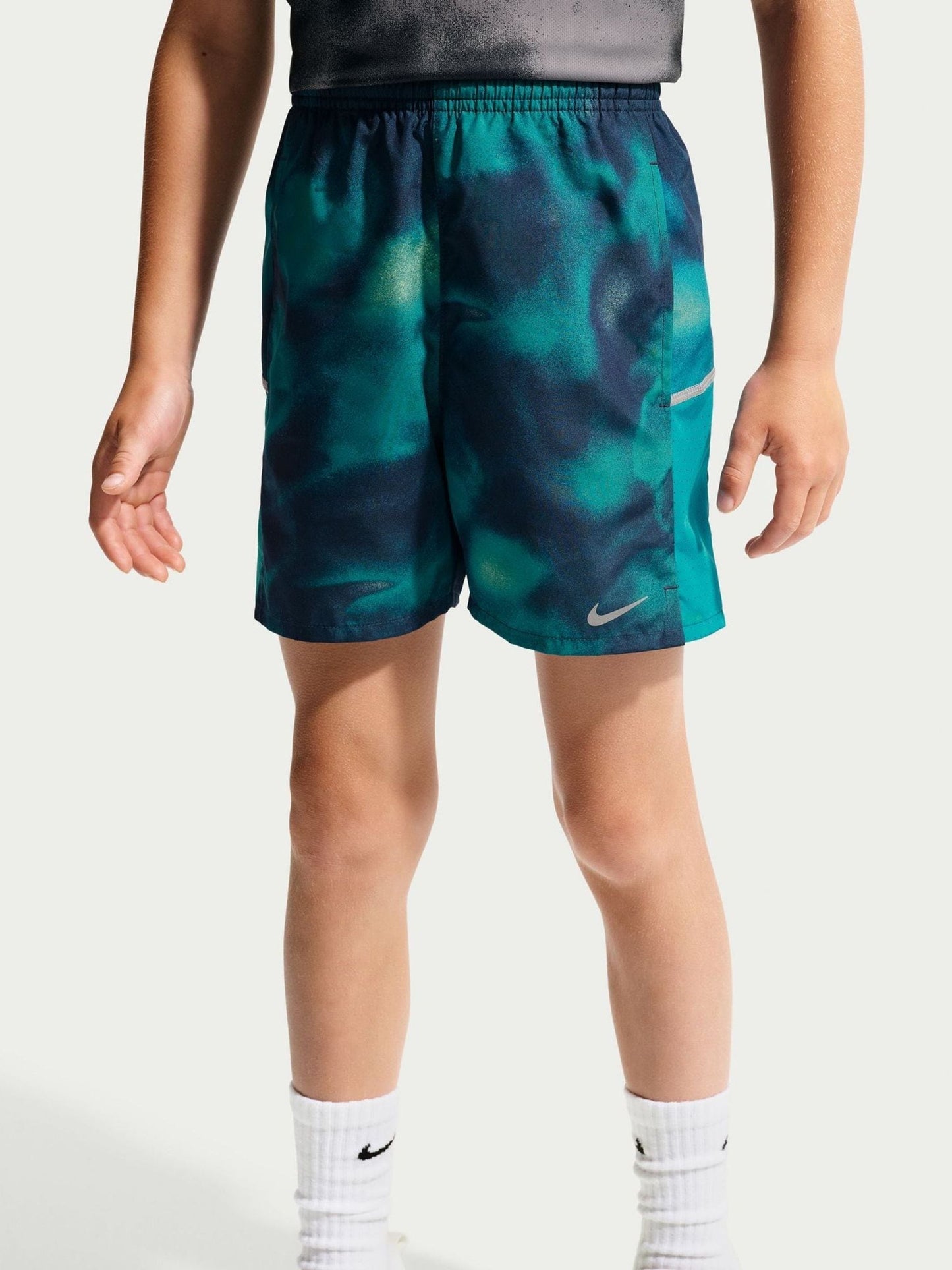Dsiney Kidz - Nike Bright Spruce Green Dri-FIT Miler Printed Shorts image 1
