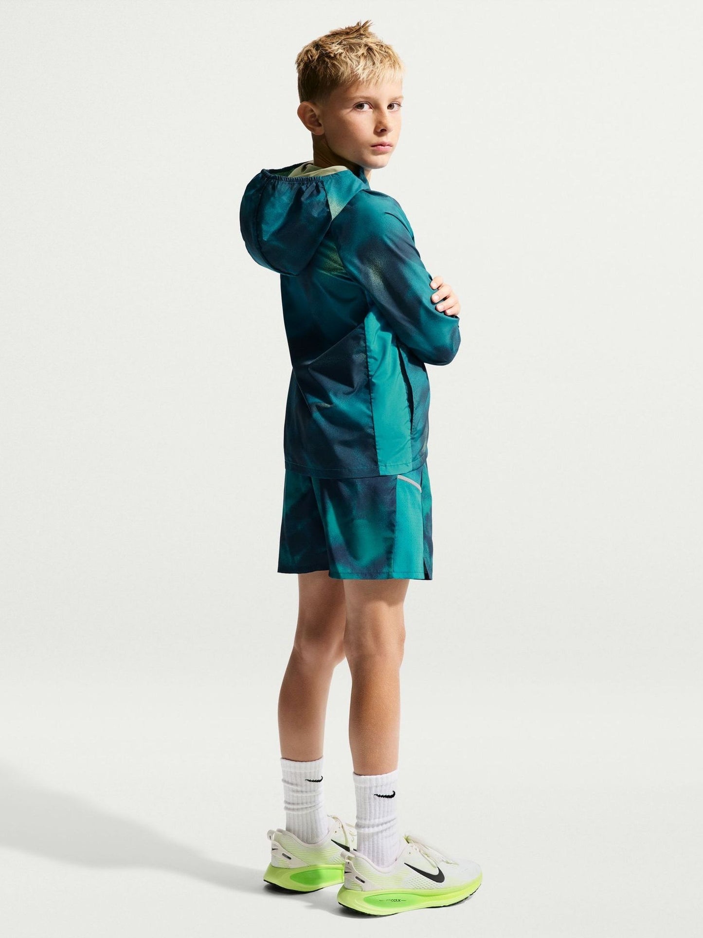 Dsiney Kidz - Nike Bright Spruce Green Dri-FIT Miler Printed Shorts image 3