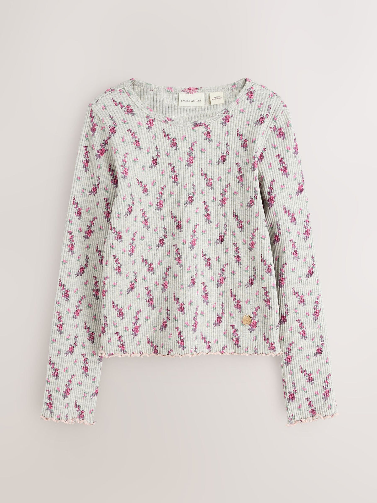 Dsiney Kidz - Laura Ashley Multi Long Sleeve Ribbed T-Shirts 3 Pack image 3