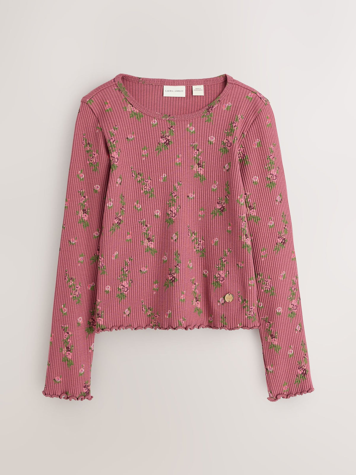 Dsiney Kidz - Laura Ashley Multi Long Sleeve Ribbed T-Shirts 3 Pack image 4