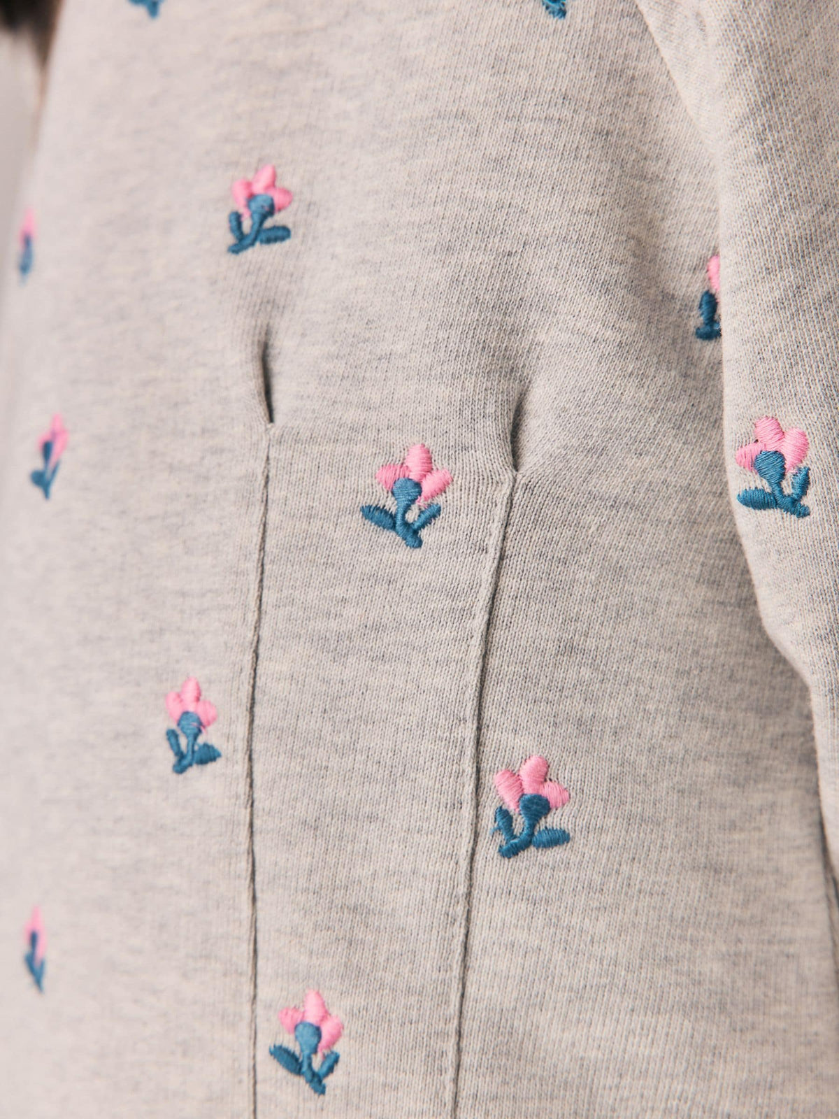 Laura Ashley Grey Floral Embroided Sweater and Wide Leg Joggers Set - image 6