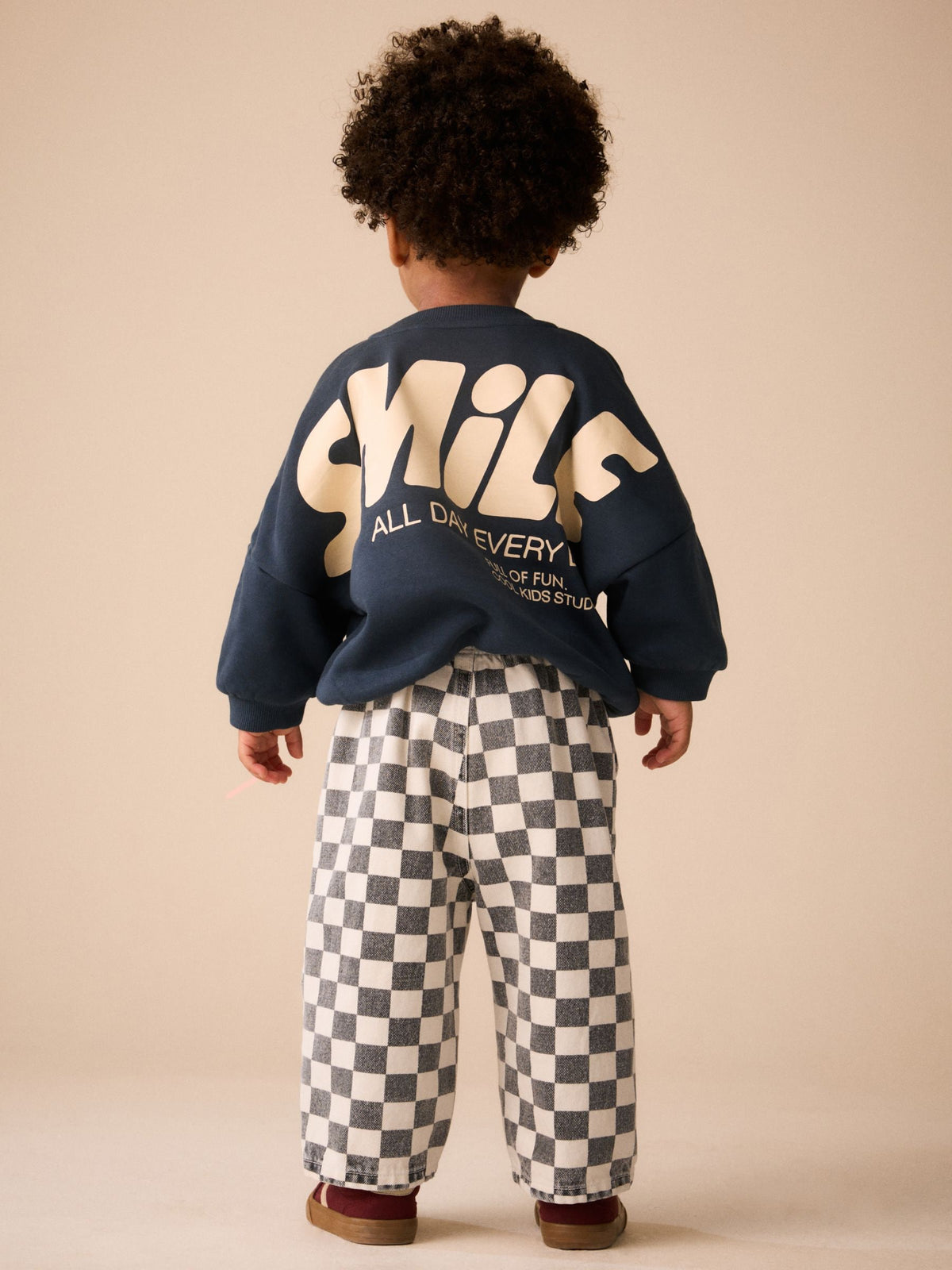 Dsiney Kidz - Black / White Checkerboard Pull On Wide Trousers (3mths-7yrs) image 3